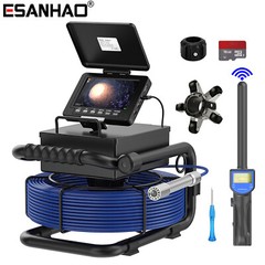 30m Sewer Camera Pipe Inspection Camera with 512hz Locator & Self-leveling 5inch