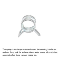 Spring Hose Clamp, 10pcs 65Mn Steel 7mm Low Pressure Air Clip, Zinc Plated