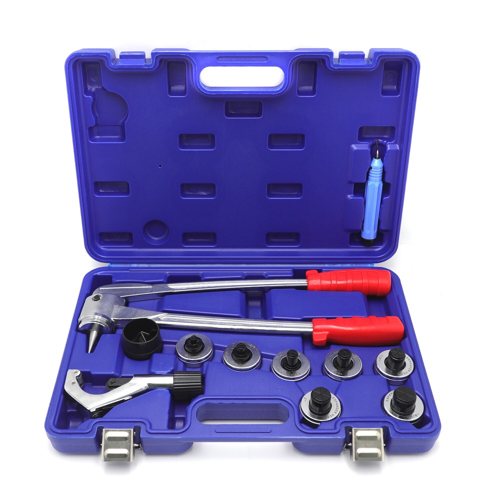 Plumbing Pipe Expander Tool 7 Lever HVAC Copper Heads Tube Swaging Kit