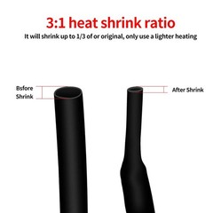 300 PCS 3:1 Ratio Heat Shrink Tubing Kit, 5 Sizes (Diameter): 1/8, 1/4, 3/16,&hellip;