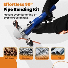 Ratcheting Pipe Bender Refrigeration Tube Bending Heads Tool Kit 7 Dies