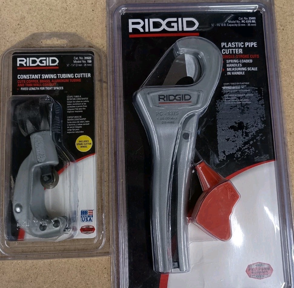 RIGID 150 Constant Swing Tubing Cutter & Ridgid 23493 Plastic Pipe Cutter