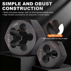 HSS M5 x 0.5 Metric Machine Thread Hex Die Right Hand High Speed Steel