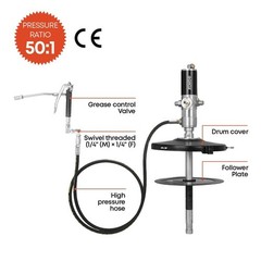 PROLUBE 50:1 Air Operated Grease Pump Complete Kit for 5 Gallon Pails, Heavy-&hellip;