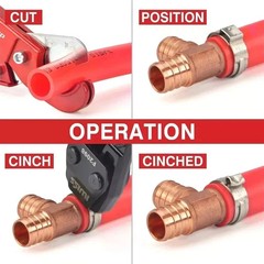 PEX Clamp Tool Kit 3 8-1 w Rings & Tubing Cutter &ndash; All-in-one Crimping Set
