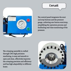 Electric Hydraulic Hose Crimper 110V Crimping Tool 1/2&Prime; to 1&Prime; Crimp Capacity