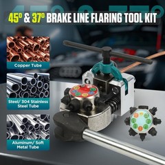 Brake Line Flaring Tool Kit, 45&deg; & 37&deg; Flaring Tool Set for 3/16&Prime;, 1/4&Prime;, 5/16&Prime;