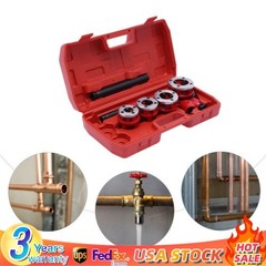 Manual Ratchet Pipe Threading Threader Die Head Handle Set 1/2&rdquo; to 1-1/4&rdquo; BSPT