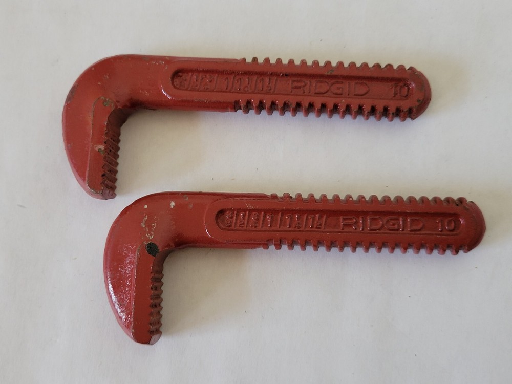 Ridgid 10 in Pipe Wrench Jaw Hook Replacement &ndash; Lot of 2 &ndash; NEW