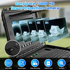 165FT Sewer Camera with 10&Prime; HD Screen, Audio, 32GB &ndash; Ideal for Plumbers