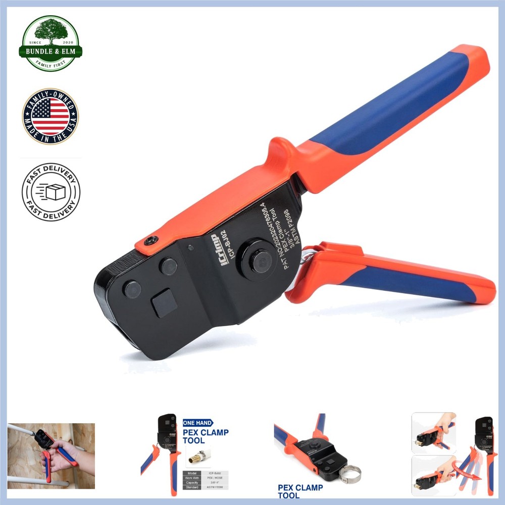Versatile PEX Crimp Tool for Various Sizes, One-Hand Operation, Durable Design