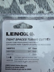 Lenox Tight Spaces Mini Tube Cutter, 1/2 in Pipe Size MPN 14830TS12