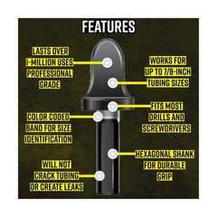 SPIN F6000 6-Piece Drill Bit Flaring Set 1/4, 3/8, 1/2, 5/8, 3/4, 7/8-Inch