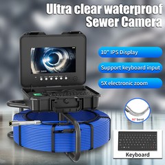 30m Pipe Inspection Camera Meter Counter Keyboard Sewer Camera Self Level 512hz