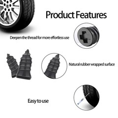Tire Repair Kit 40PCS with 20 Large 20 Small Nails for Car Motorcycle &ndash; Easy