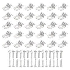 30Pcs 4mm(3/16&Prime;) One Hole Rigid Pipe Strap with Screws, Silver