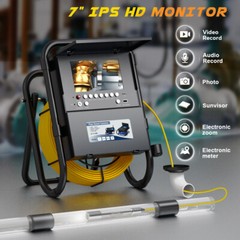 30m HD Sewer Pipe Inspection Camera with 512hz Locator Keyboard Self-leveling