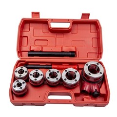 Ratchet Pipe Threader Kit Die Bar Head Handle Tools 1/4&rdquo; 3/4&rdquo; w/ 6 Dies