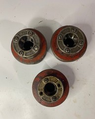 Lot of THREE (3) RIDGID 3/4&Prime; & 1/2&Prime; Die-Head Pipe Threaders (USED) 12R