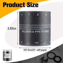 Flex Angle Pipe Measuring Tool Wrap Around for 12&Prime; to 48&Prime; Diameter Inch Pipe