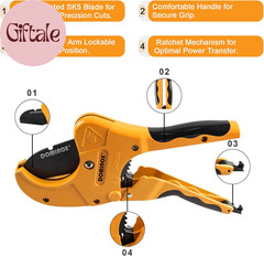 PVC Pipe Cutter, Cuts up to 2-1/2&Prime; PEX, PVC, PPR, Plastic Hoses& Plumbing Pipes,
