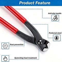 9 Inch Carbon Steel Hose Clamp Crimping Tool Ear Clamp Pliers Pinch Tool Red