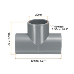 8pcs PVC Fitting 1/2&Prime; 3 Ways Connector Build Grade Pipe Coupling, Grey