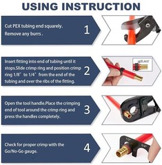 EFIELD Pex Pipe 1/2 Inch and 3/4 Inch Combo Crimping Tool for Copper Ring wit&hellip;