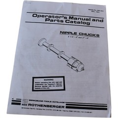 Rothenberger Collins Rhino 1/2 to 4 Nipple Chuck Kit Case Manual 00089 00090