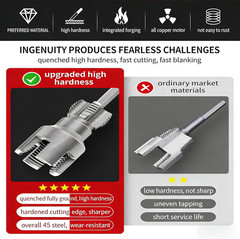 3PCS Integrated Pvc Pipe Threader Tool &ndash; 1/2&Prime; & 3/4&Prime; & 1&Prime; Dual-Function Internal