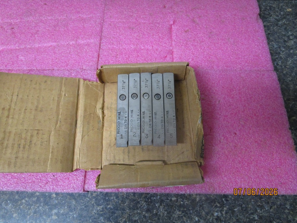 NEW! Ridgid No 141 Chaser 37 1/2&Prime; H S Bevel Die &ndash; Set of (5) &ndash; 38140