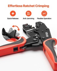 VEVOR Crimping Tool Ratcheting Wire Crimper 22-10 AWG for Electrical Terminals