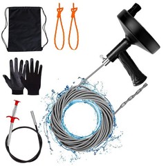 Ginbel Direct Drain Auger 33 ft, Plumbing Snake Hair Clog Remover Drain Snake&hellip;