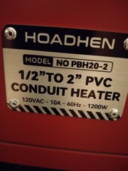 PVC Pipe Bender Heater, 1/2&Prime; to 2&Prime; Electric, 1200W, 120V, Temperature Detector,