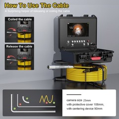 7&Prime; Monitor 50M Drain Sewer Camera 512HZ Self-Leveling Pipe Inspection Camera