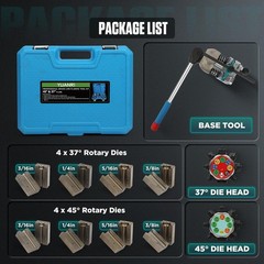 Brake Line Flaring Tool Kit, 45&deg; & 37&deg; Flaring Tool Set for 3/16&Prime;, 1/4&Prime;, 5/16&Prime;