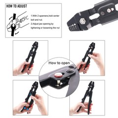 Glarks Up To 2.2mm Wire Rope Crimping Tool 1.2mm, 1.5mm, 2mm, Red;black