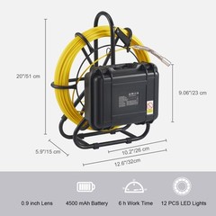 Uimoso 9&Prime; 70m/230ft Sewer Camera LCD Monitor HD Drain Pipe Inspection Camera