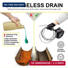 Drainsoon Drain Auger 25 Ft with Gloves, Plumbing Snake Drain Auger Hair Clog Re