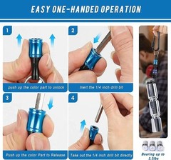 1/4 Inch Quick Release Tool Bits Holder &ndash; Universal Hex Shank for Power Drills