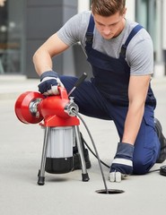 Auto-Feed Sewer Snake Drain Cleaning Machine W/66FT x 5/8&Prime; & 16FT x 3/8&Prime; Cables