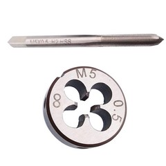 M5x0.5 Metric Tap and Die Set Right Hand Thread High-Speed Steel HSS Tool