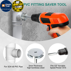 TVIOX Pipe Reamer Tool Set, 3Pcs PVC for Removing SCH