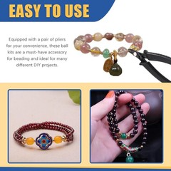 Glarks 1501Pcs 4 Styles 6 Colors Brass Tube Crimp Beads Crimp Bead Knot Cover Wi
