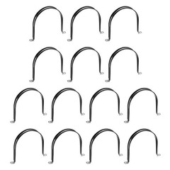 14Pcs 150mm(5-29/32&Prime;) Stainless Steel Rubber 2 Hole U-Tube Strap Clamp, Black