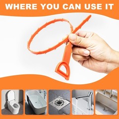 Drain Hair Cather 5 pcs 20 Inch Drain Snake Shower Drain Hair Trap Clog Remover