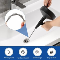 32ft Plumbers Drain Snake Long Heavy Duty Plumbing Auger Hand Tool Bathroom Pipe