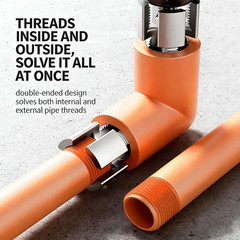 3PCS Integrated Pvc Pipe Threader Tool &ndash; 1/2&Prime; & 3/4&Prime; & 1&Prime; Dual-Function Internal