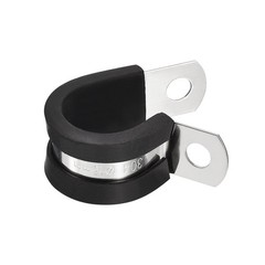 12Pcs 5/8&Prime; Cable Clamp R Shape Stainless Steel Rubber Cushioned Pipe Strap