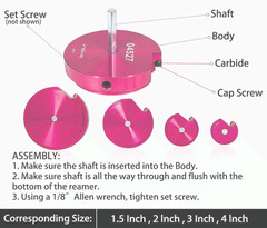 PVC Pipe Reamer Kit 4PCS 1.5-4&Prime; Drill Compatible Hex Shaft